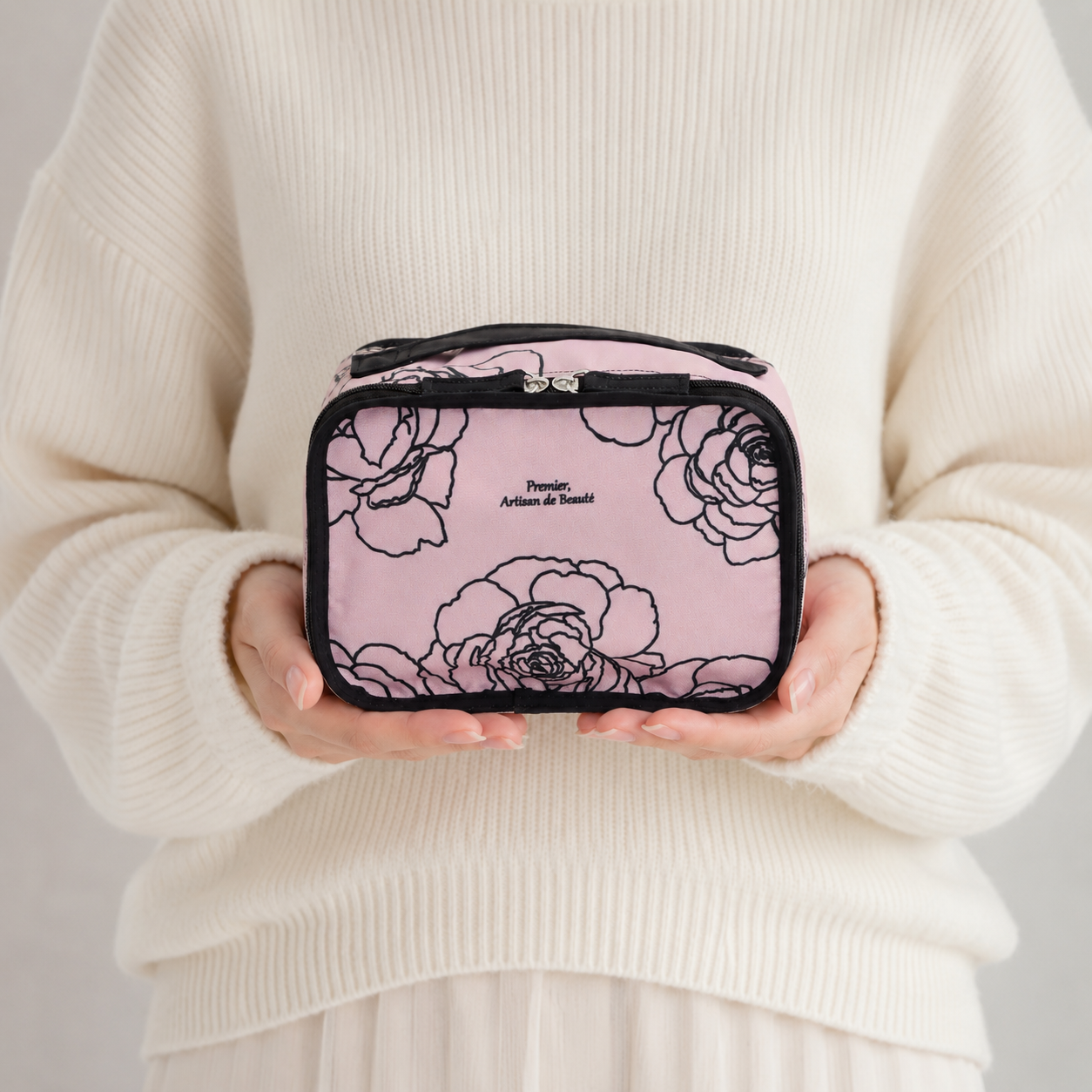 Antibacterial and odor-resistant French rose pattern pouch_PJB262-11TPA